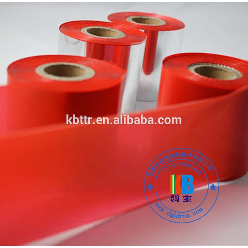 Textile garment label printing 35*300  wash resin red color barcode printer ribbon