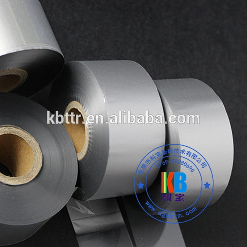 Metallic silver color wash resin textile garment adhesive iron on clothing label printing thermal ribbon