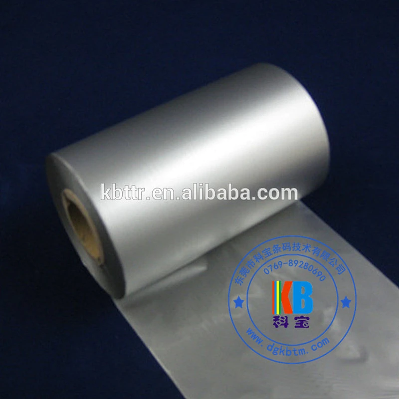 Fabric textile garment clothing care label printing metallic silver resin color barcode printer ribbon