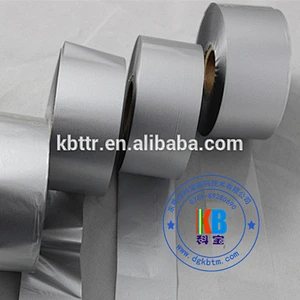 Metallic silver color wash resin textile garment adhesive iron on clothing label printing thermal ribbon