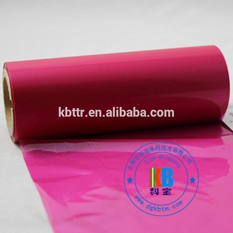 Heat transfer hot melt satin textile fabric ribbon printing magenta color resin wash printer ribbon