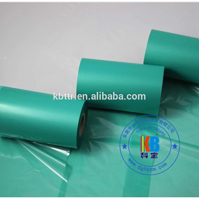 Wash care garment label printing green color resin barcode thermal printer ribbon