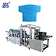 High-speed Non-woven Scrub Suit Making Machine with ultrasonic seamless welding. Fully automated for 2-piece SMS medical scrubs (V-neck tops and elastic pants). Engineered to meet EN13795 hospital standards with stable PLC control.