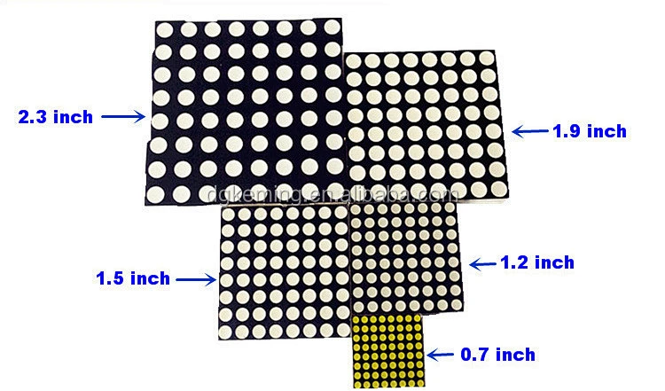 HOUKEM-19088-AW 1.9inch 8x8 dot matrix 4.8mm white 8x8 led matrix ...