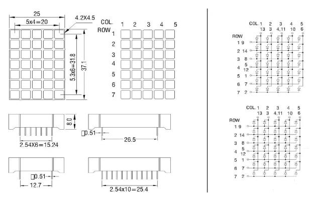 5x7 Dot Matrix LED Display