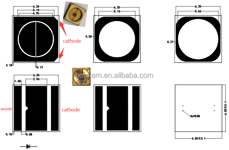 High power UVB LED wavelength range 290-300nm test data