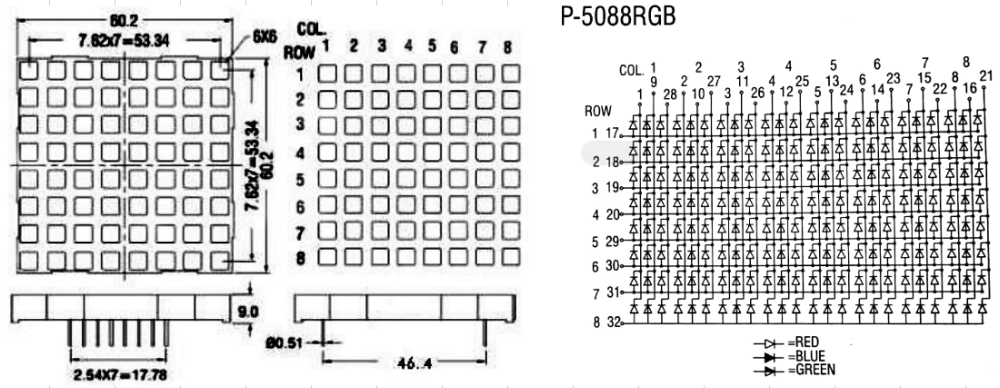 Square LED Matrix 8*8