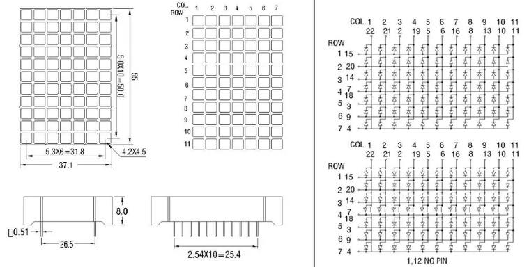 Super red LED matrix module luminous performance