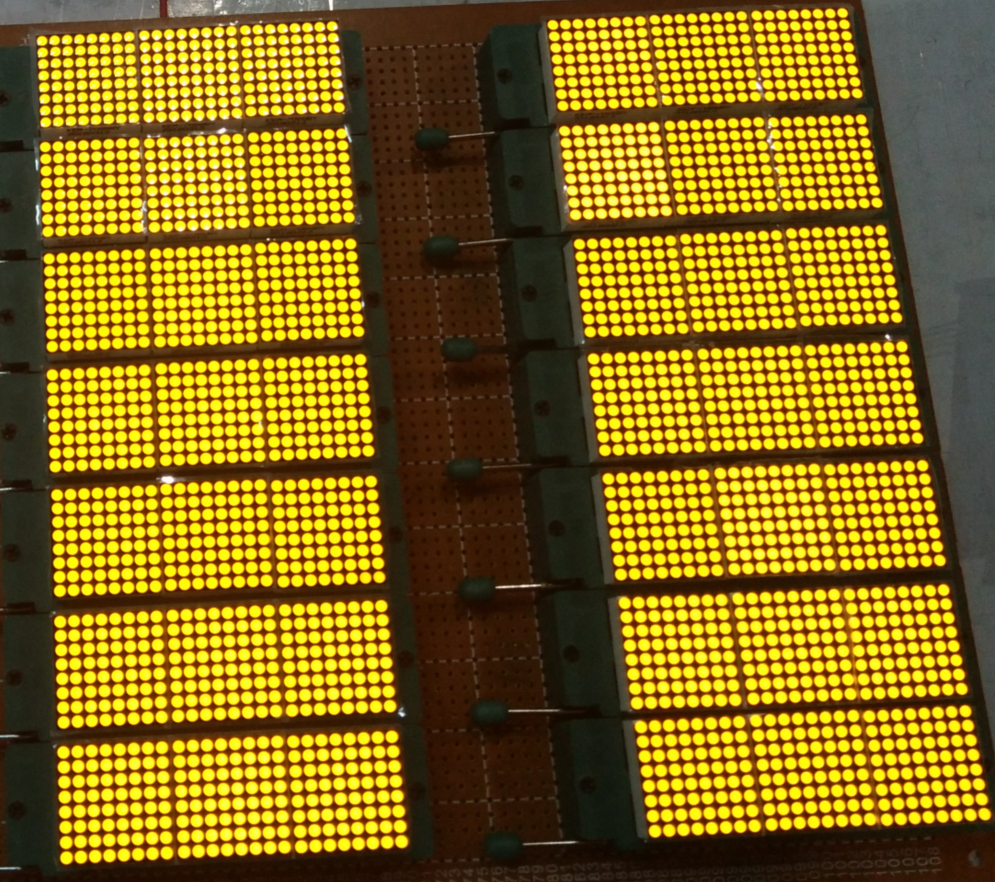 Front View of Common Anode Yellow LED Matrix Module