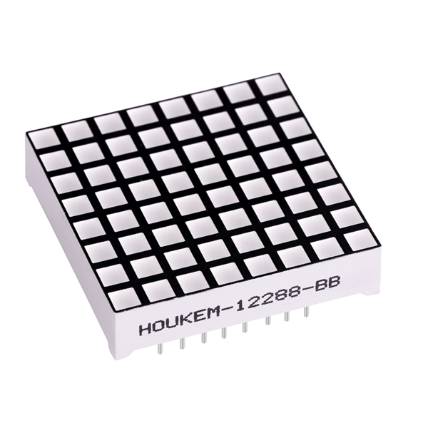 HOUKEM-12288-BSR LED matrix display dimension drawing with 31.7x31.7mm size