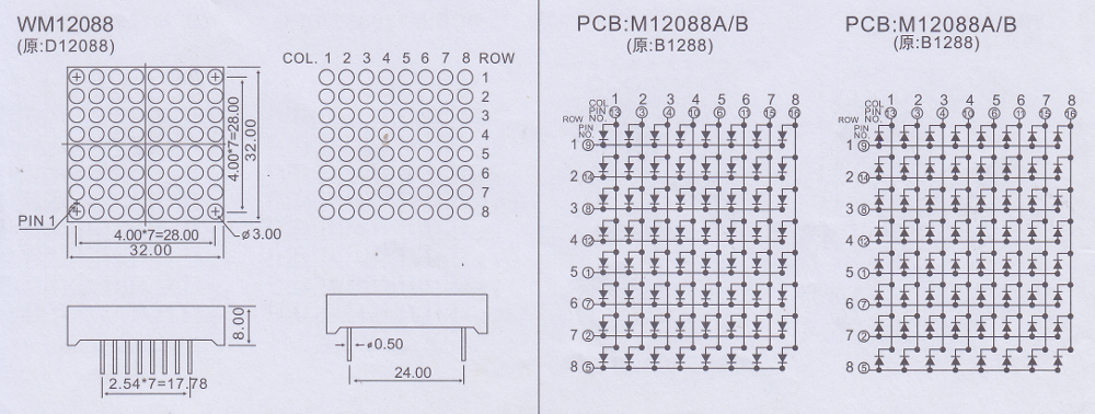 8x8 LED Matrix Display brightness test and uniform light output demonstration