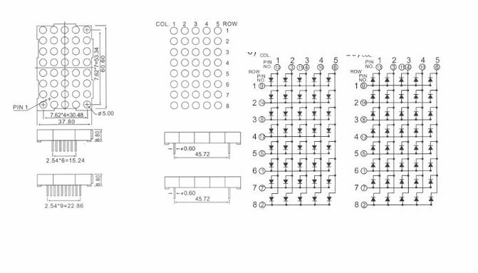 LED Dot Matrix Display illuminated demonstration
