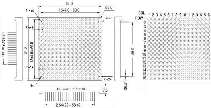 RGB LED Matrix module illuminated display effect