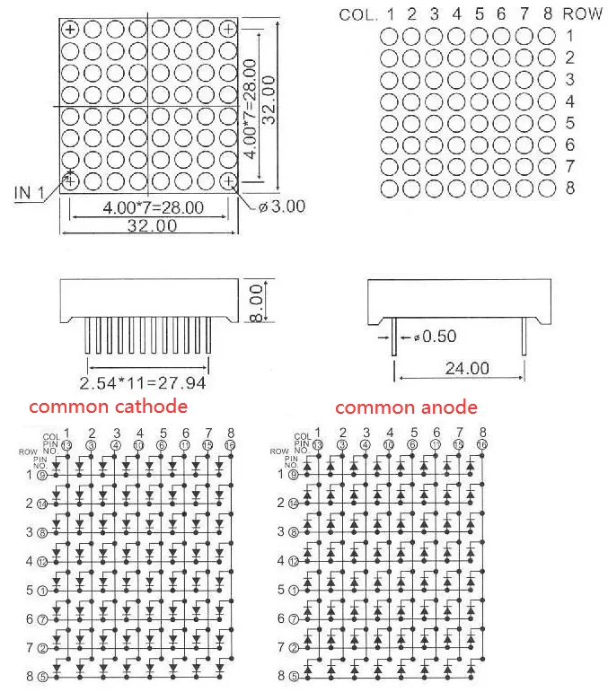 8x8 White LED Matrix Module product overview
