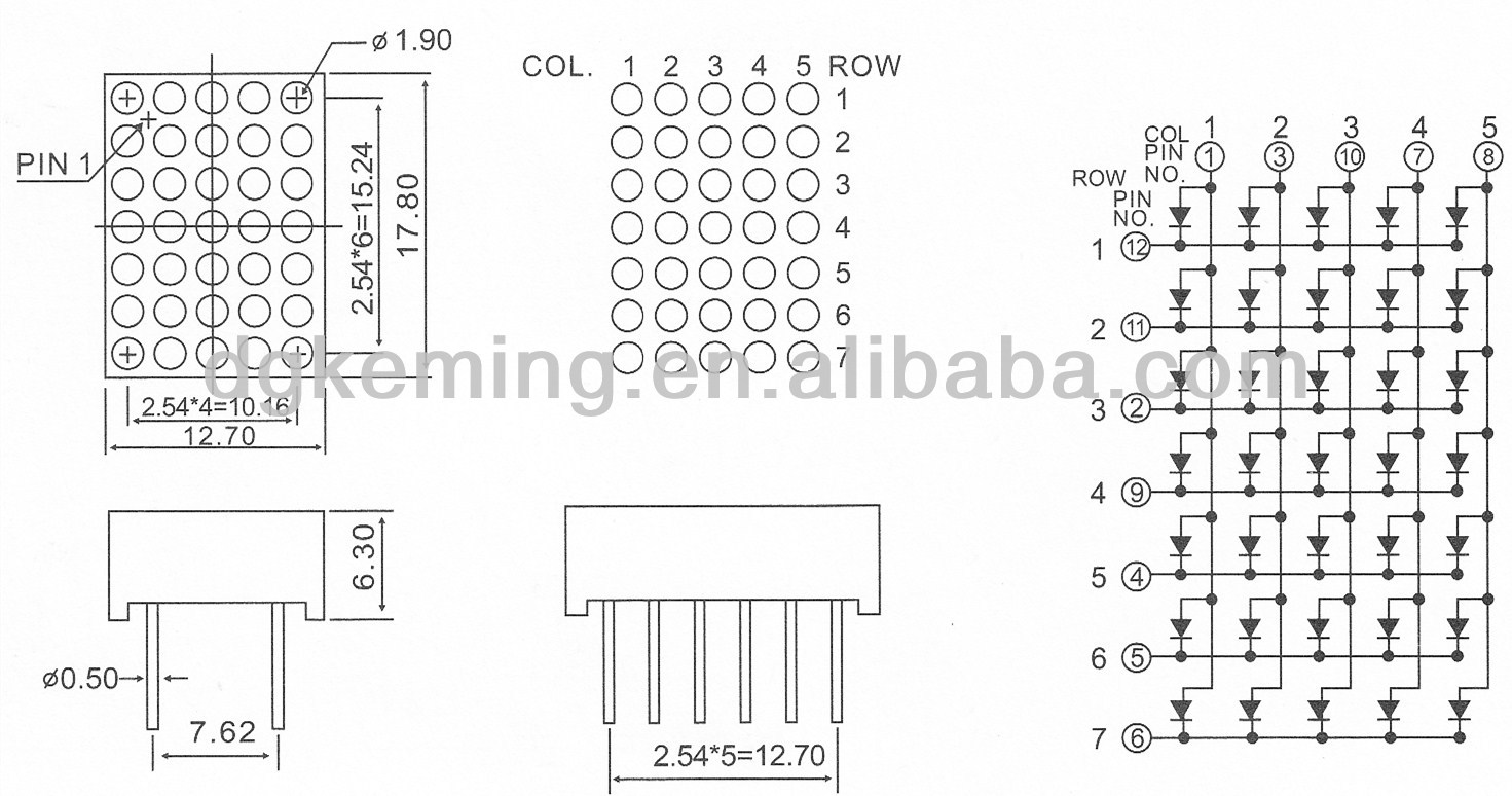 China supplier Ultra red led dot matrix led 5x7 dot matrix display