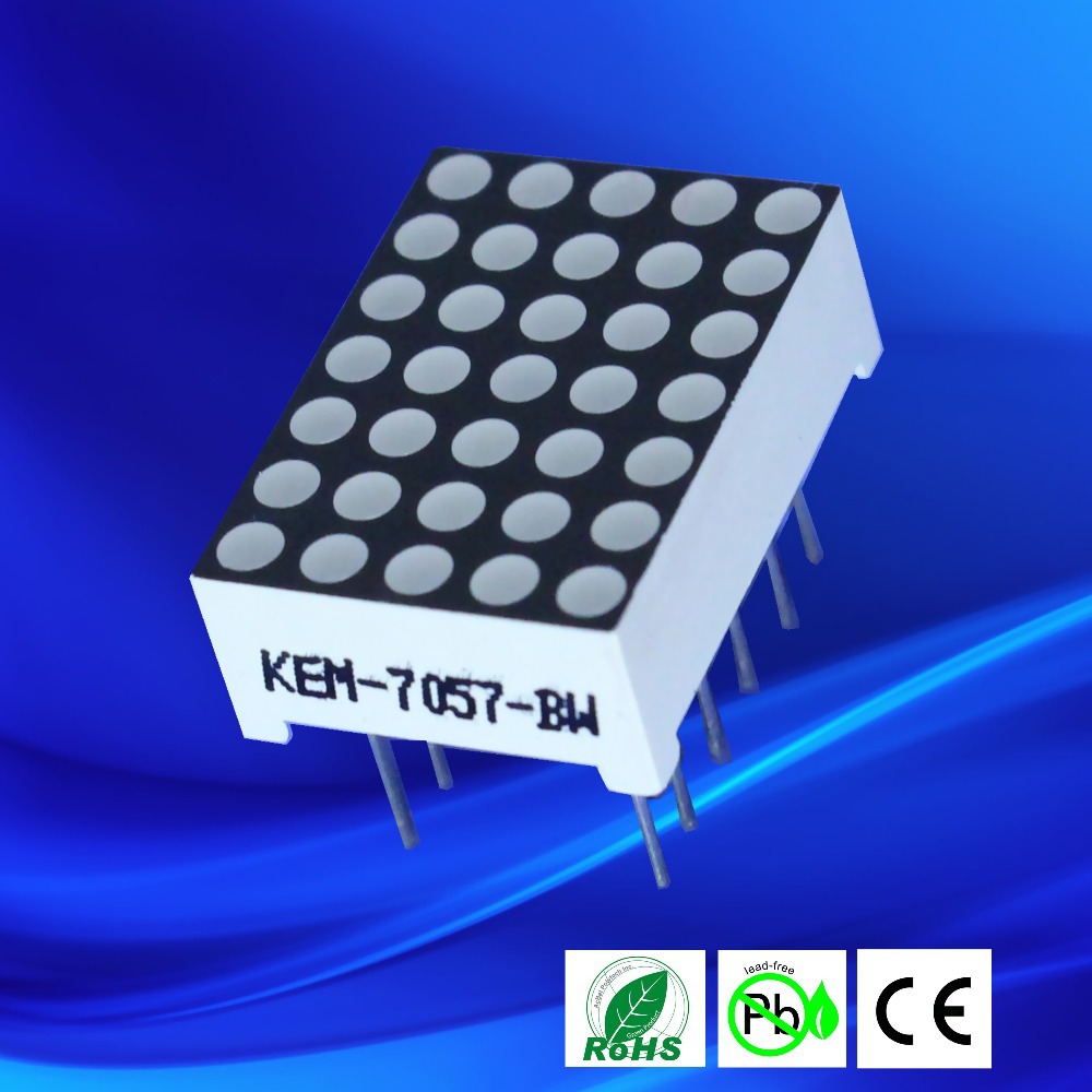 Bright Orange 5x7 dot matrix led display, yellow led matrix 1.9mm micro dot matrix 5x7