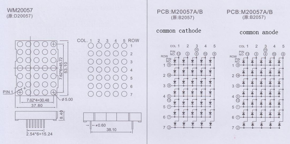 5x7 led matrix