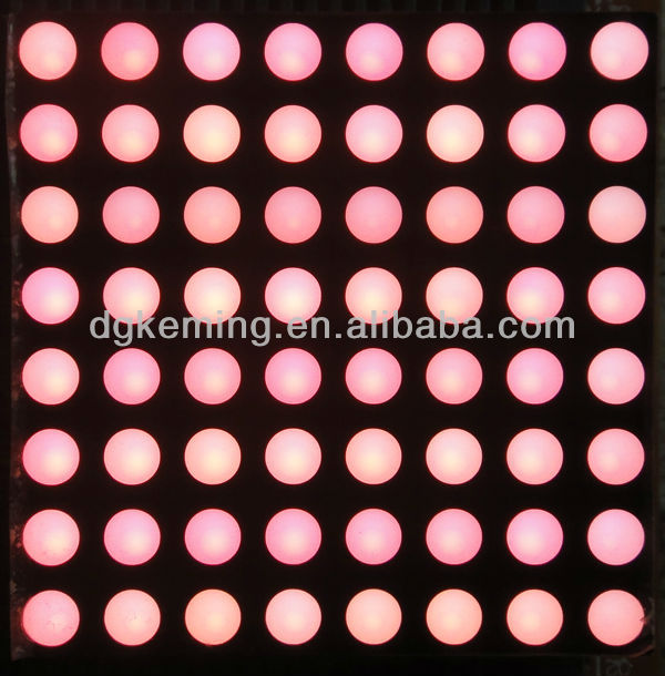 Full color 60.2x60.2mm 5mm 8x8 round dot matrix led display rgb