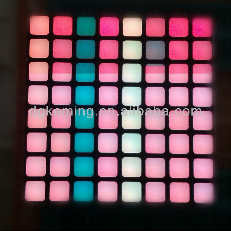 Full color 60.2x60.2mm 5mm 8x8 round dot matrix led display rgb