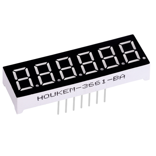 Common anode 0.36 inch 7 segment display ultra red 6 digit 7 segment led display