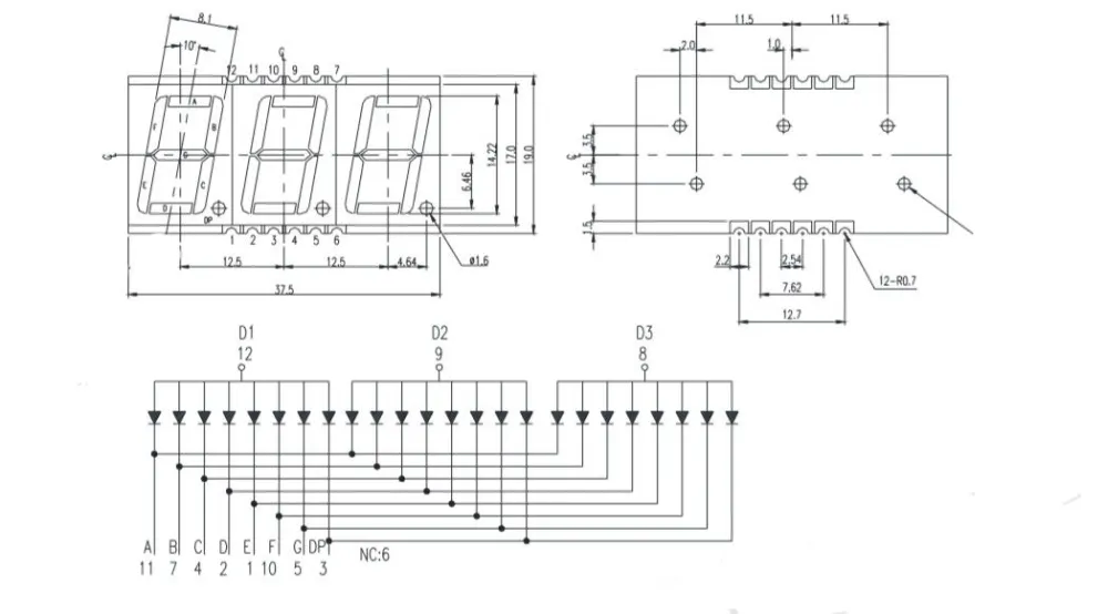 Manufacturer SMD numeric led display 0.56 inch 4 digit 7 segment led smd display