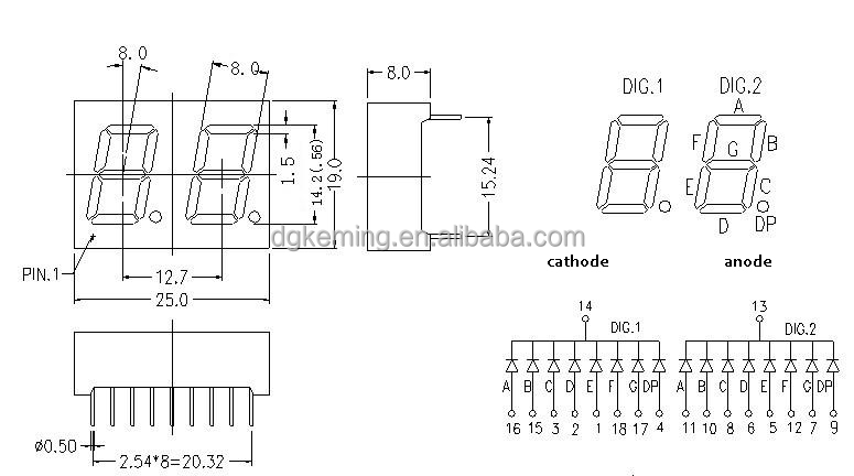 Ultra red dual 7 segment led display 2 digit 7 segment display 7 segment fnd 2 digit