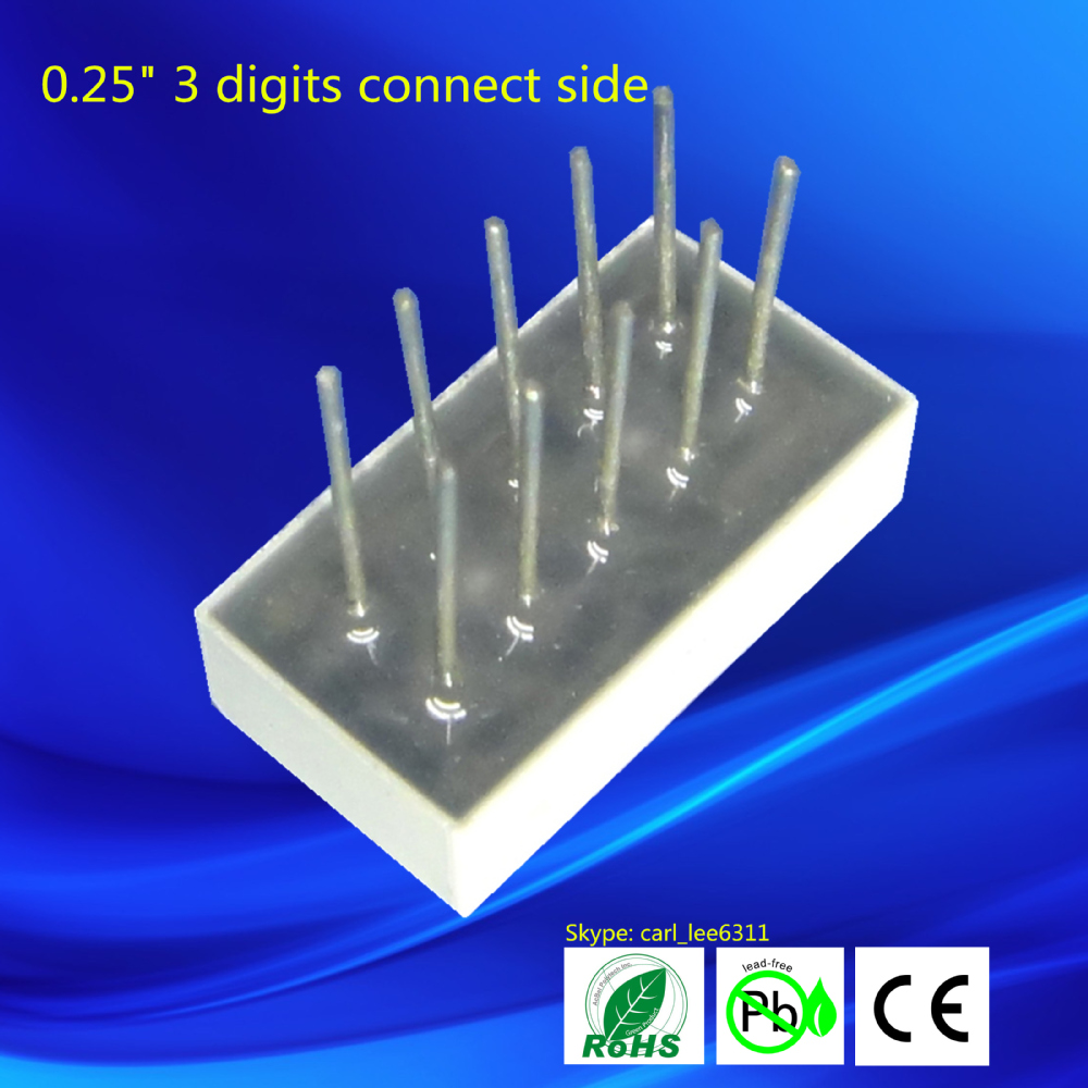 0.25 inch small 7 segment display ultra red 3 digit mini led 7 segment