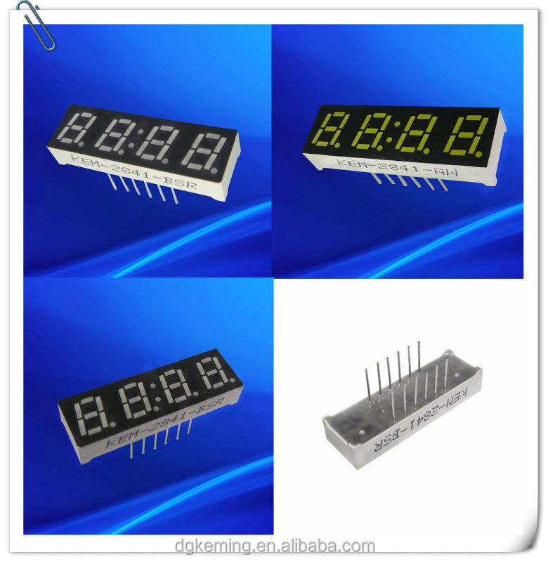0.28 inch 4 digit fyq-2841-a/bxx 7 segment clock led display