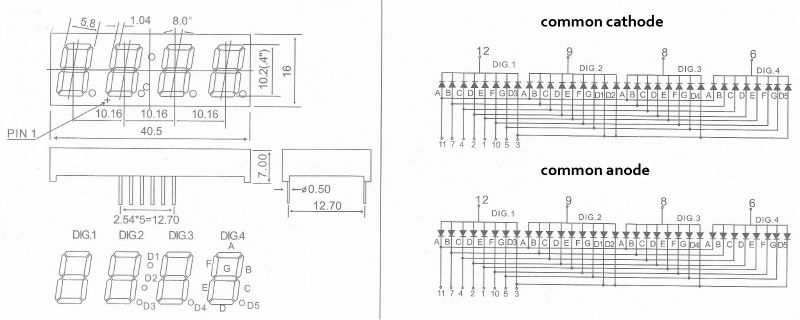 0.4 ultra orange fyq-4041a/bx-xx 7-segment numeric led display 4 digit