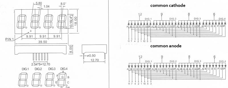 0.4 ultra orange fyq-4041a/bx-xx 7-segment numeric led display 4 digit