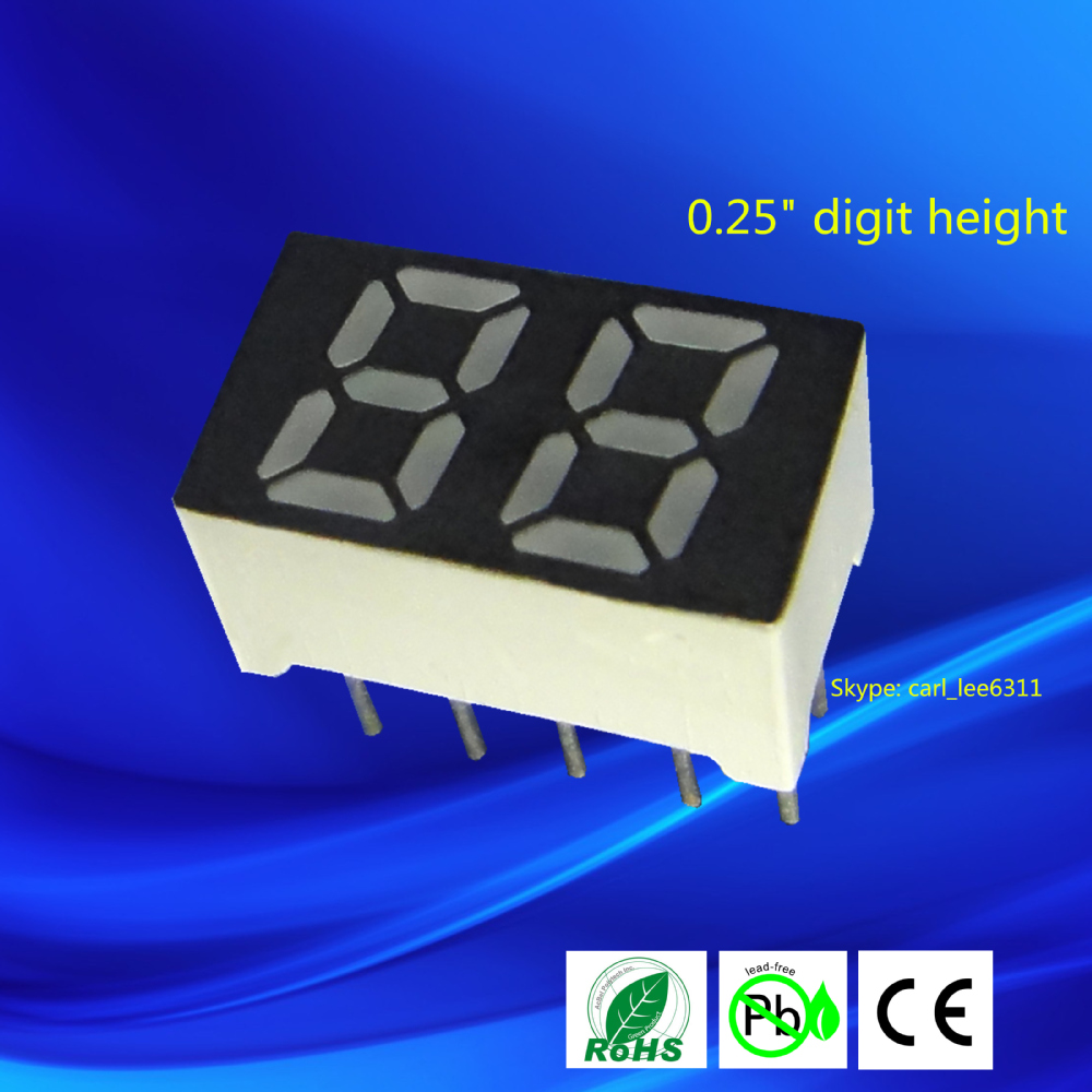 made of Epistar chip 0.25 inch ultra orange 2 digits led numeric display