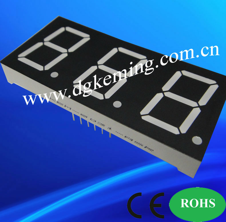 0.8 inch 7 segment led display red color 3 digit 7 segment display