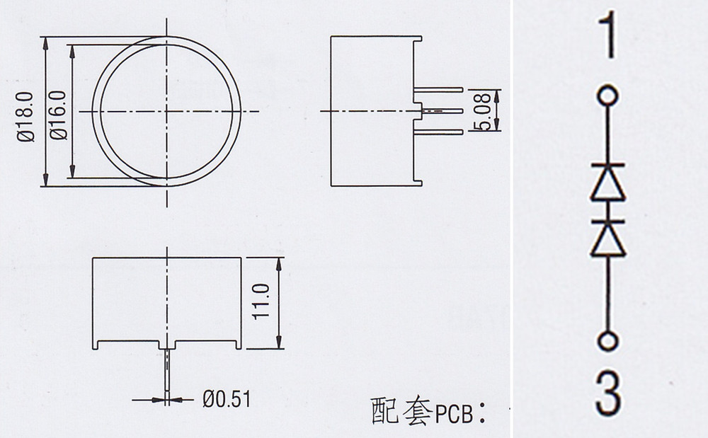 Round led bar 18mm red color single round LED light bar