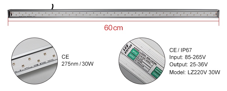 275nm UVC LED lamp series available in multiple wattage options for OEM projects