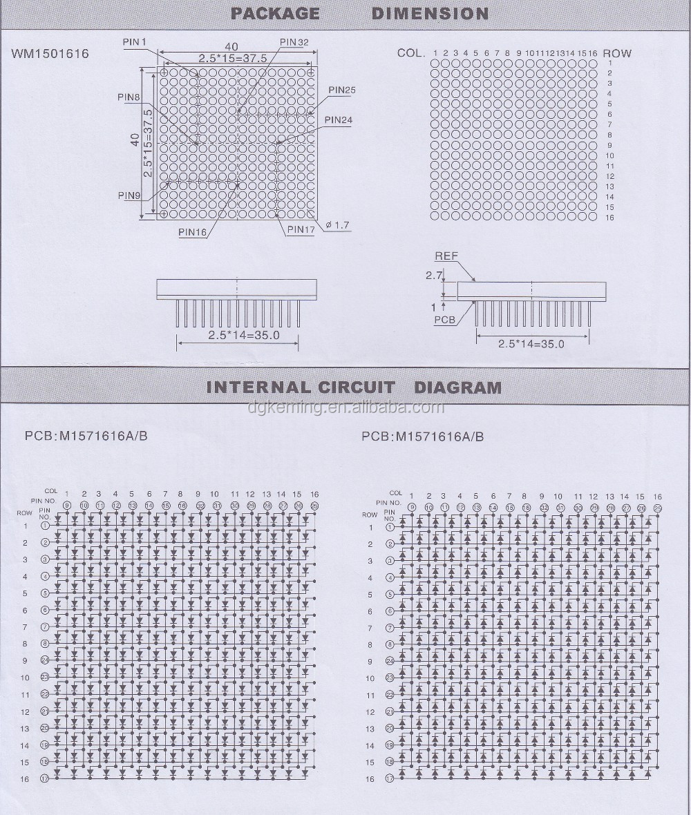 16x16 led matrix display 16x16 dot matrix China LED Manufacturer