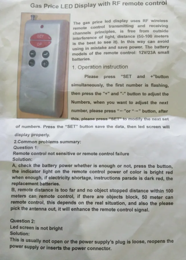 remote control , gas