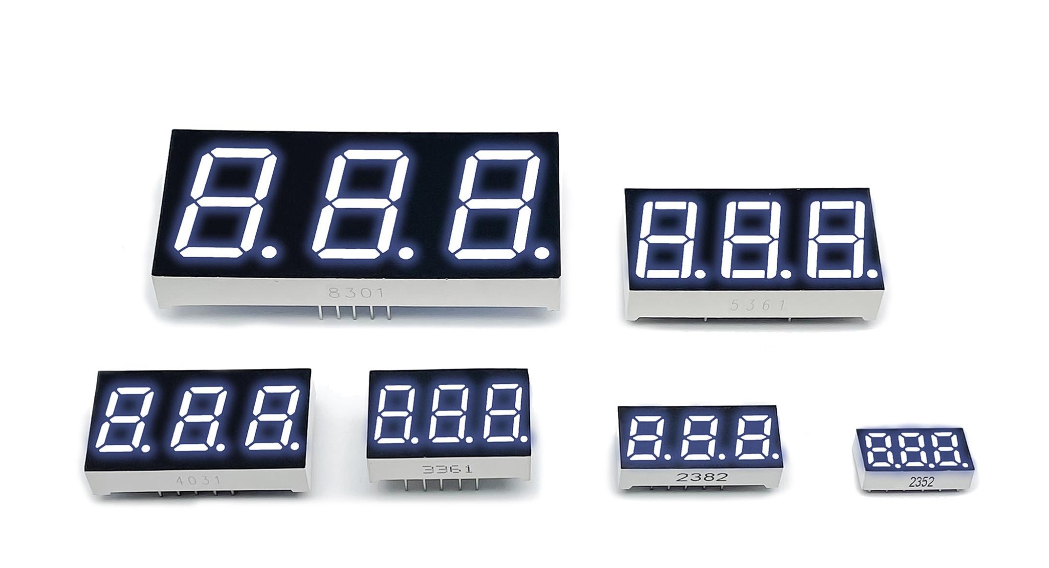 Three digit and five digit weighing scale displays compared