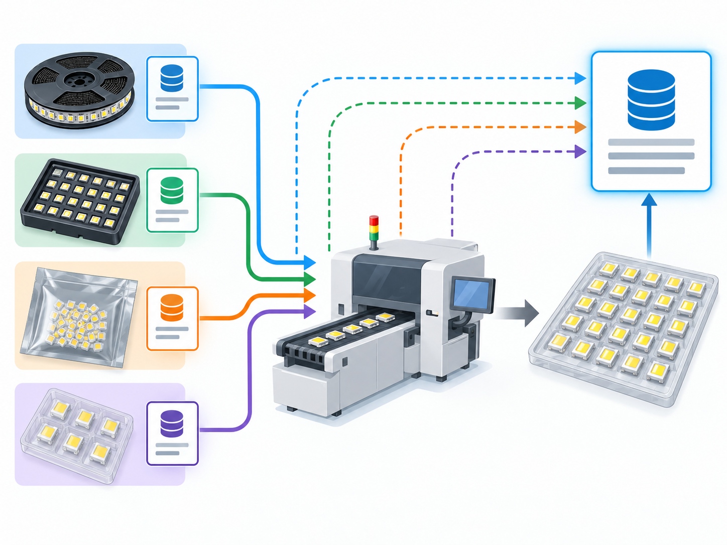 Featured image of LED components being identified and recorded at goods receipt  