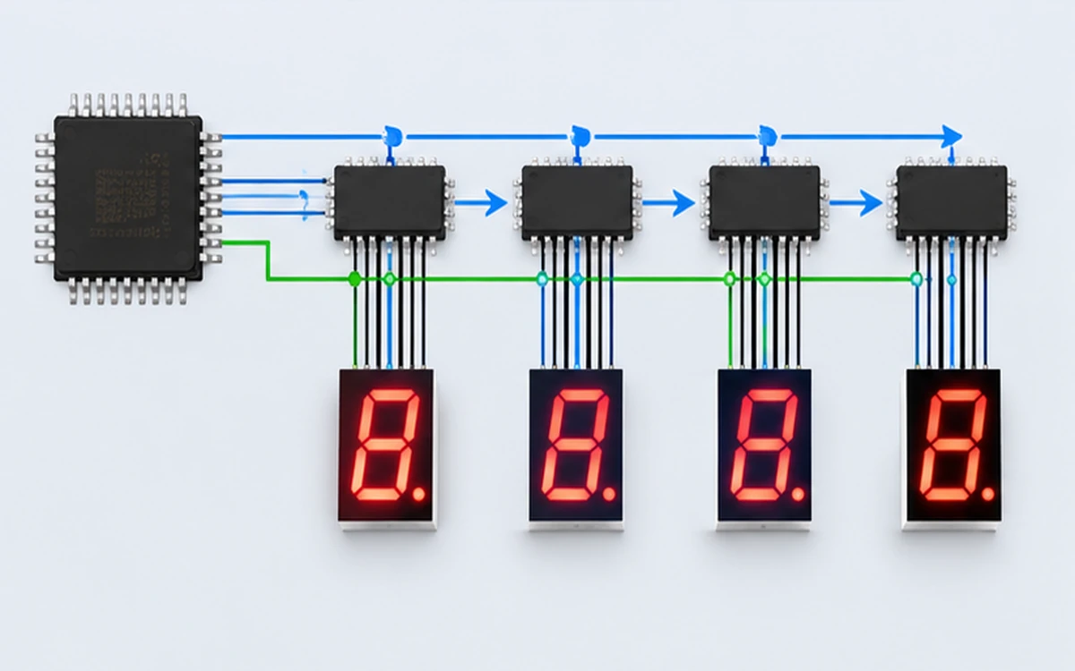 Table comparing direct drive, shift register drive and dedicated driver approaches