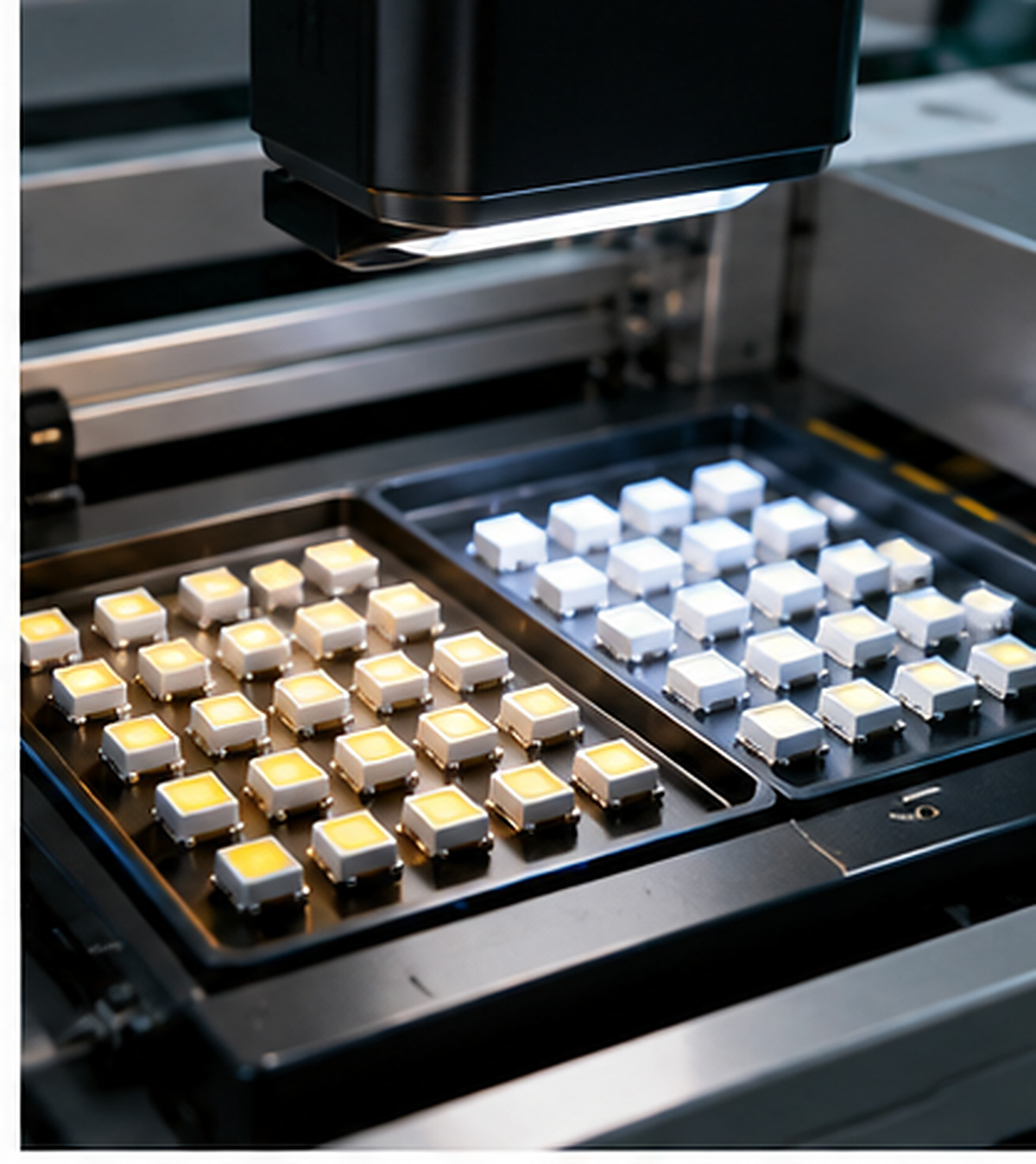 Units from two LED lots compared in one inspection tray