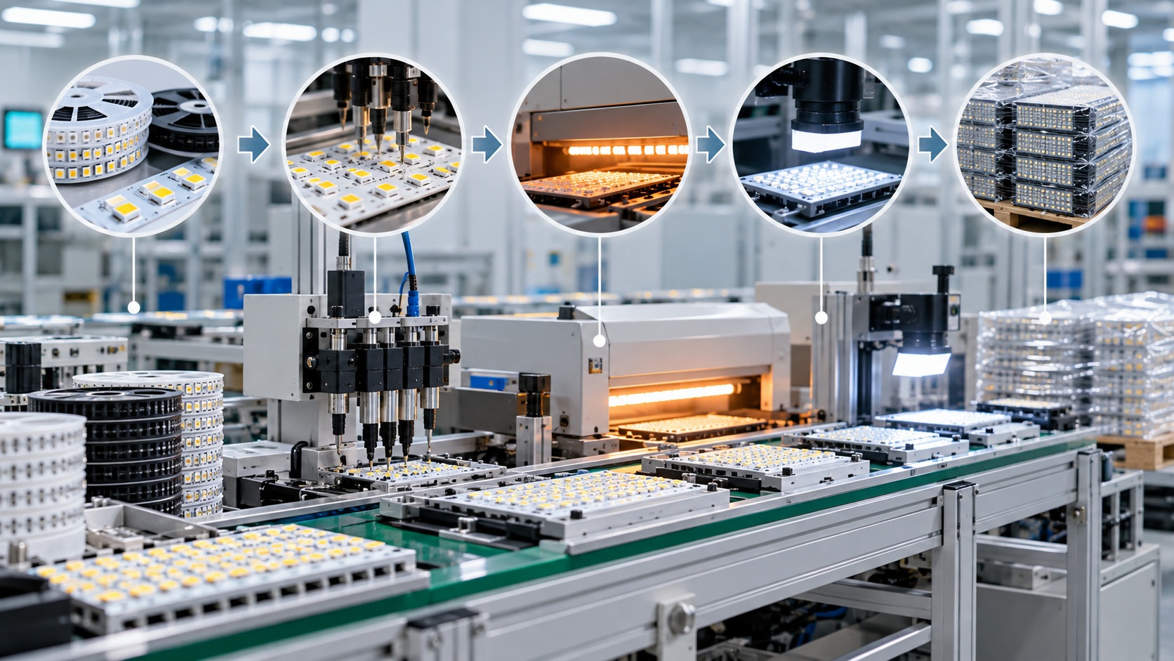 Table of production steps with control, record and reaction rule
