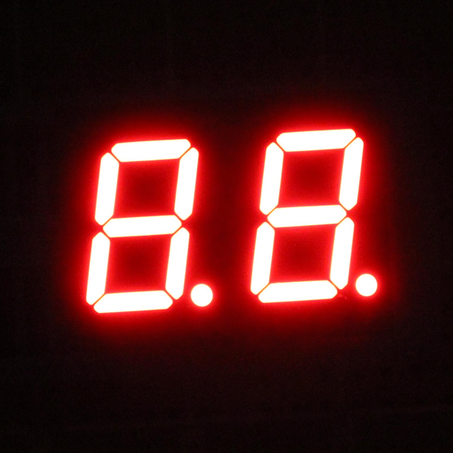 SMD 7 Segment LED Display 0.56 inch 2 digit light on red display