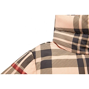Womens Middle Winter Overcoats 100%Polyester Plaid  Padded Coat For Ladies LR-9981
