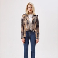Ladies Fashion Jackets Women Clothes Custom design lattice zipperJacket LR-9928