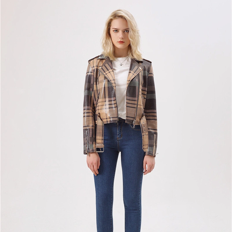 Ladies Fashion Jackets Women Clothes Custom design lattice zipperJacket LR-9928