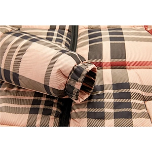 Womens Middle Winter Overcoats 100%Polyester Plaid  Padded Coat For Ladies LR-9981