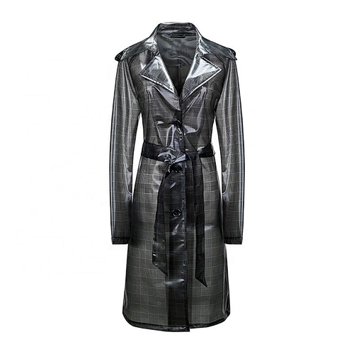 New Design Long Turn-down collar Waterproof Adult Raincoat  Women Long TPU Raincoats for Lady FT0240