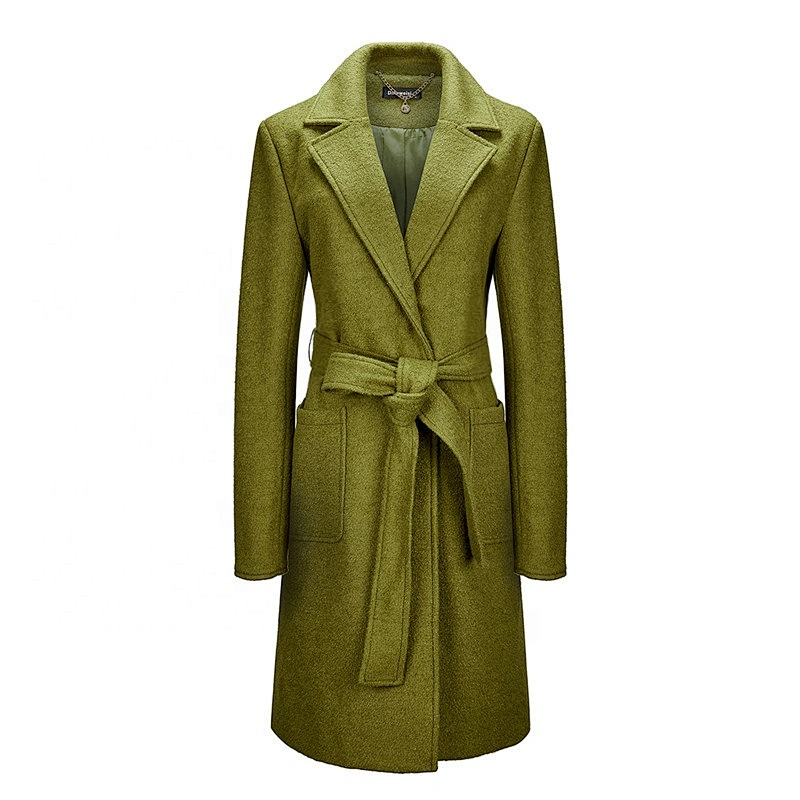 Women Winter Long Turn-down Collar Windproof Trench Coat  Keep Warm For Lady  LR-8897
