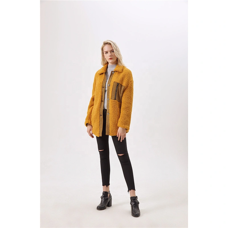 Women Turn-Down Collar Fur Coat Winter Warm Jacket With Fashion Design For Lady  LR-7079
