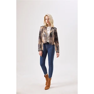 Ladies Fashion Jackets Women Clothes Custom design lattice zipperJacket LR-9928